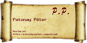 Patonay Péter névjegykártya